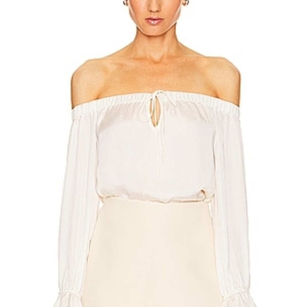 PAIGE Off-Shoulder Cream Blouse